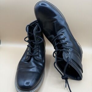 JF J. Ferrar Lagoon Men's Combat Boots Black Lace Up Memory Foam Size 12M